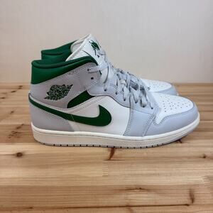 Air Jordan 1 Mid White Pure Platinum Pine Green Sneaker Mens 11.5 DQ8426-142